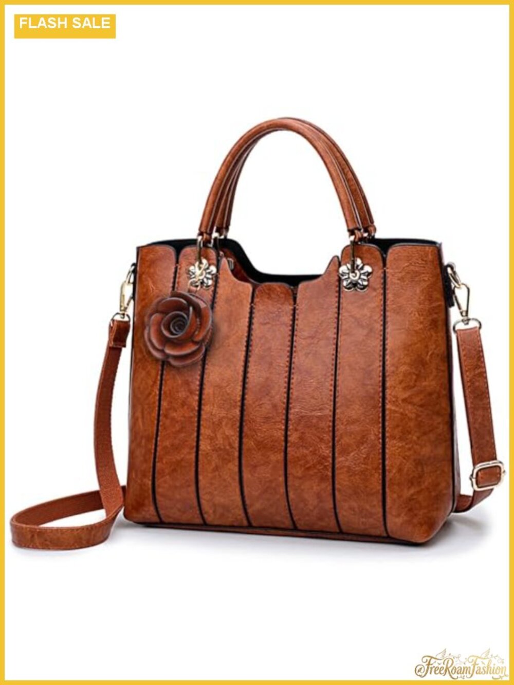 Vegan Leather Top-Handle Satchel Bag 3-Way Carry Crossbody Tote